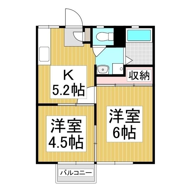 パナハイツ205(2DK/2階)の間取り写真