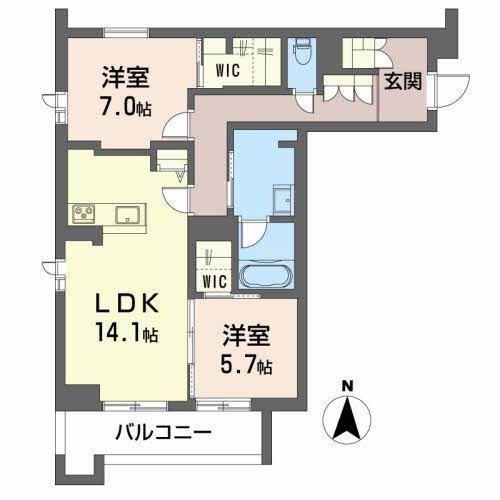 エクラージュ泉中央(2LDK/3階)の間取り写真