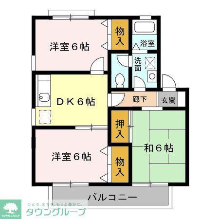 クローカス(3DK/2階)の間取り写真