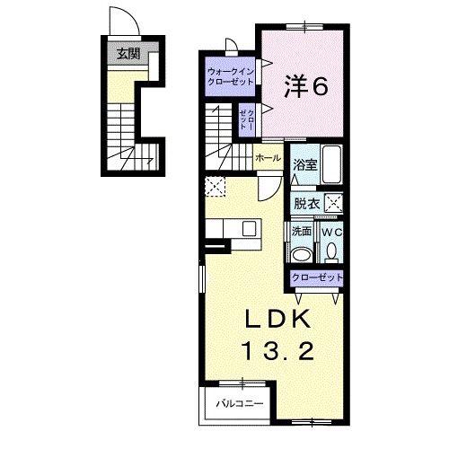 アルカンシエル(1LDK/2階)の間取り写真