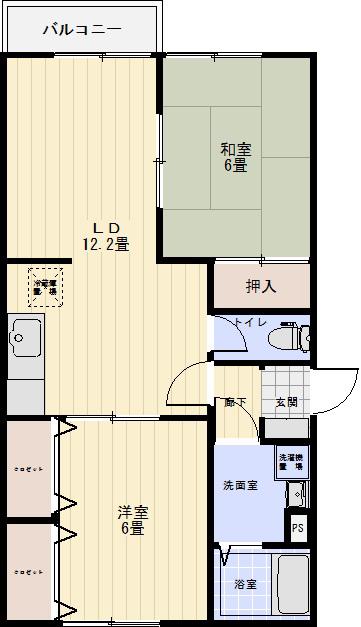 セジュールサンライズ(2LDK/1階)の間取り写真