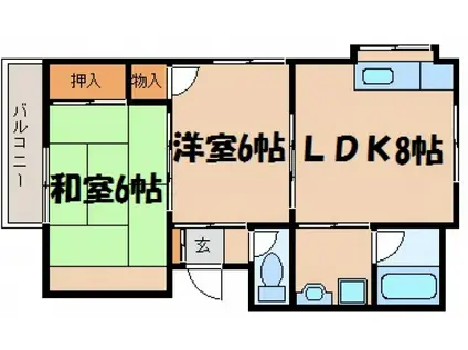 メゾン浜崎(2LDK/2階)の間取り写真