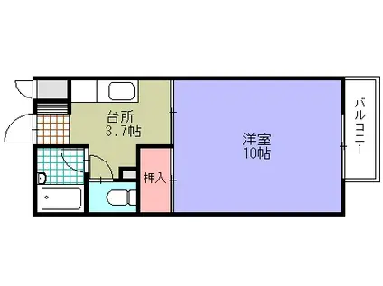 メゾンベルディ(1K/2階)の間取り写真