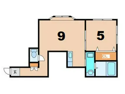 アロハアパートメント(1LDK/3階)の間取り写真