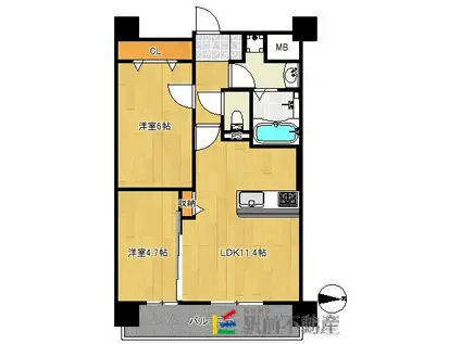 ウィリングネクスト(2LDK/1階)の間取り写真