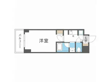 QCフラット北堀江(1K/9階)の間取り写真