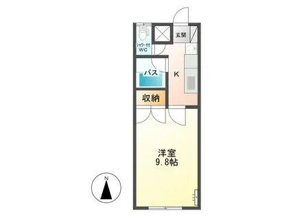常磐城マンション(1K/1階)の間取り写真