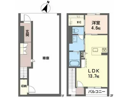 シャーメゾン柊 A(1LDK/1階)の間取り写真