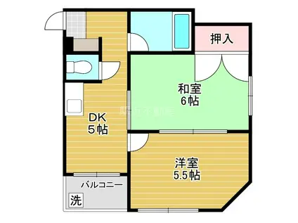 グローバルプチ三本松(2K/2階)の間取り写真