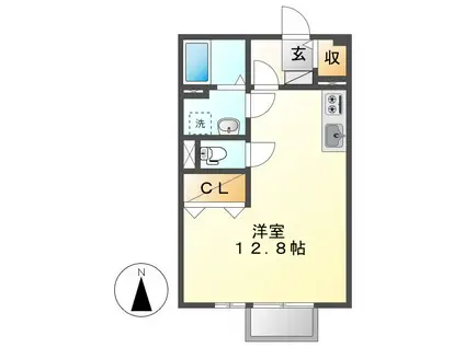 アミティエ・小坂(ワンルーム/2階)の間取り写真