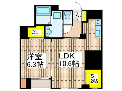 グランブルー湘南(1SLDK/3階)の間取り写真