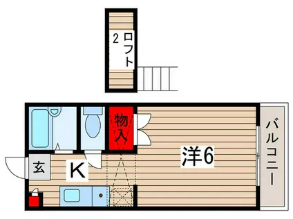 エスハイツII(1K/2階)の間取り写真