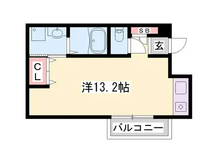 ラ・ベリーザ南今宿(ワンルーム/8階)の間取り写真