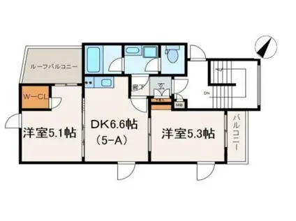 小石川ベイシス(2DK/5階)の間取り写真