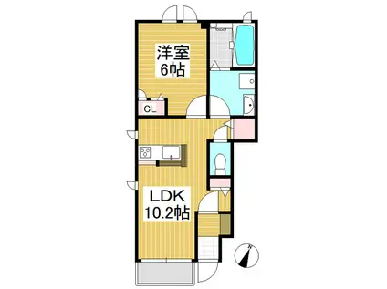 塩川アパート(1LDK/1階)の間取り写真