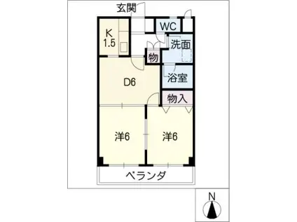 S・アビタシオン(2DK/4階)の間取り写真