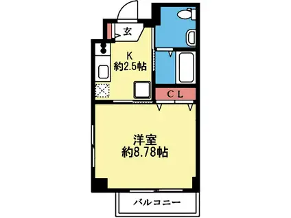VICOLO横濱反町(1K/5階)の間取り写真