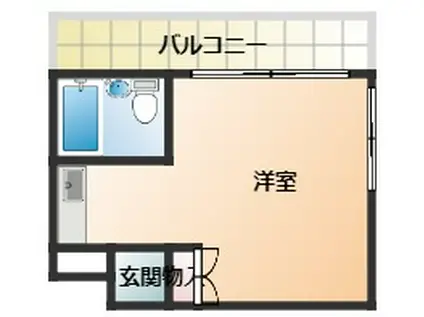 ベルハウス弐番館(ワンルーム/4階)の間取り写真
