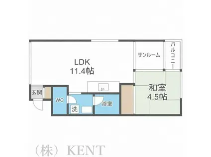 山の手U-ハウス(1SLDK/1階)の間取り写真