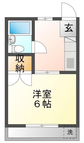 ハイツ加賀(1K/2階)の間取り写真