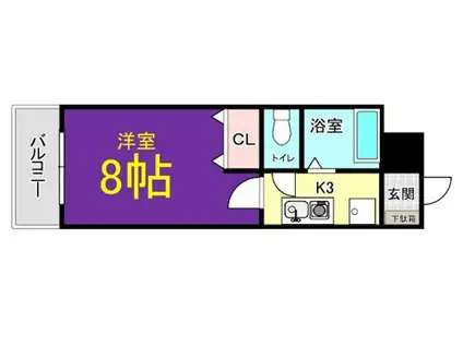 プレアール明和町(1K/3階)の間取り写真