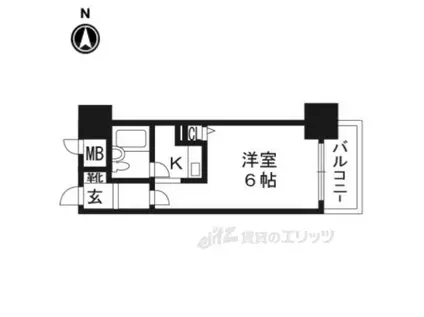 エスリード四条河原町(1K/10階)の間取り写真
