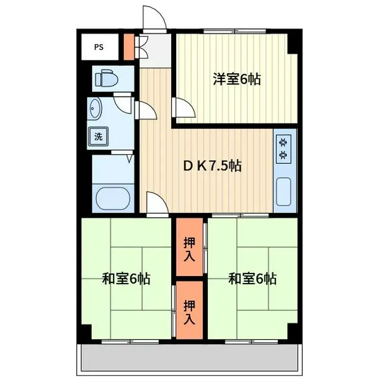 春日サンラークシノダ 4階階 間取り