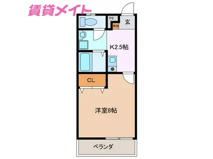 ラックス富田(1K/1階)の間取り写真