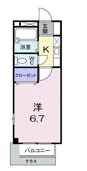 サンミュール木太(1K/1階)の間取り写真