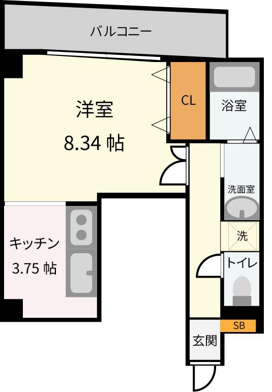 パインフィールド1ST(1K/5階)の間取り写真