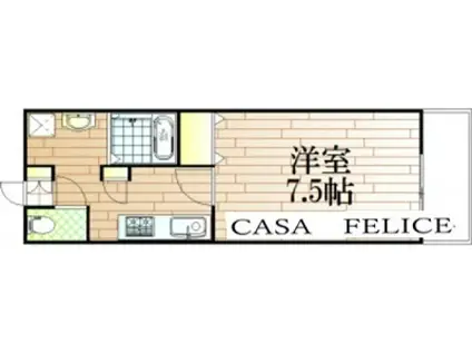 エコ・コスモIII(1K/1階)の間取り写真