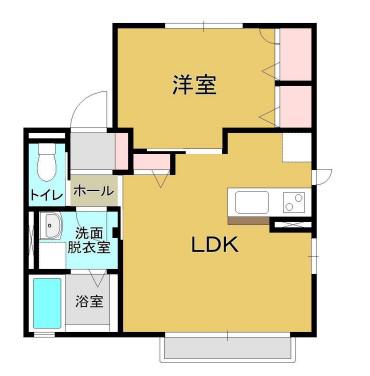 ミラコスタII(1LDK/1階)の間取り写真