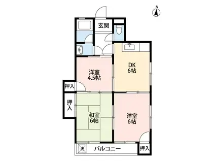 千馬ビル(3DK/3階)の間取り写真