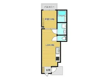 エアリア多良見中里(1LDK/1階)の間取り写真