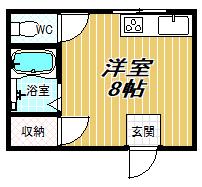 泰松ビル(ワンルーム/1階)の間取り写真