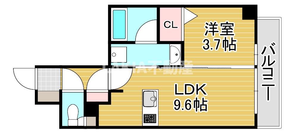 アーバネックス 大阪城北(1LDK/8階)の間取り写真