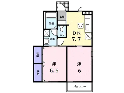 コートヤードI(2DK/1階)の間取り写真