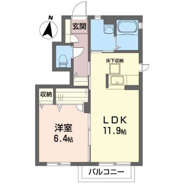 シャーメゾンSK ウエスト(1LDK/1階)の間取り写真