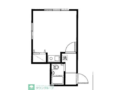 セイントハイツ(ワンルーム/2階)の間取り写真