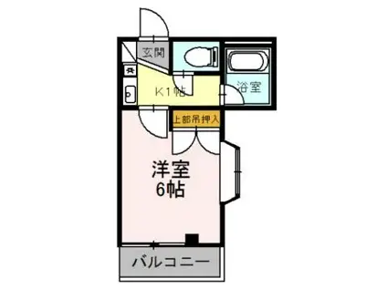 スカイビュー(1K/5階)の間取り写真