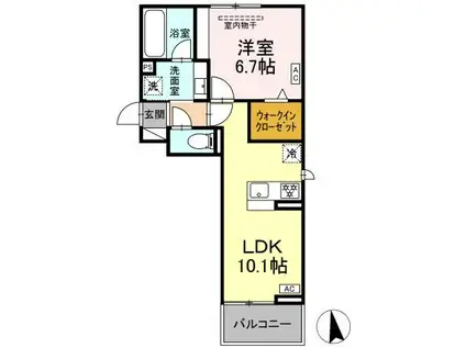VERITE(1LDK/2階)の間取り写真