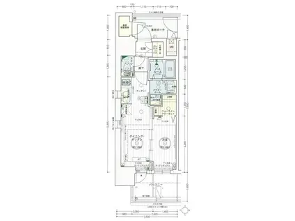 エステムコート名古屋黒川シャルマン(1DK/2階)の間取り写真