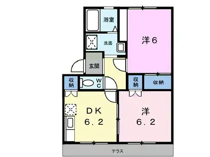 フルリール宮太夫A(2DK/1階)の間取り写真