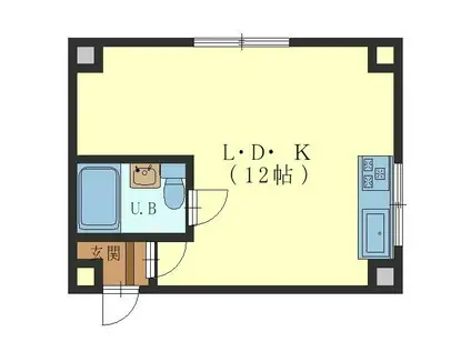 コーポオザキ(ワンルーム/3階)の間取り写真