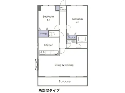 レジデンスコトミ(2LDK/1階)の間取り写真