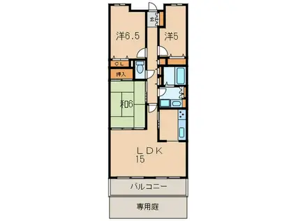 甲子園三番町ハイツ(3LDK/1階)の間取り写真