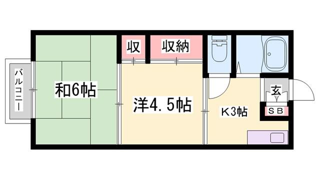シティハイツ大塩(2K/2階)の間取り写真