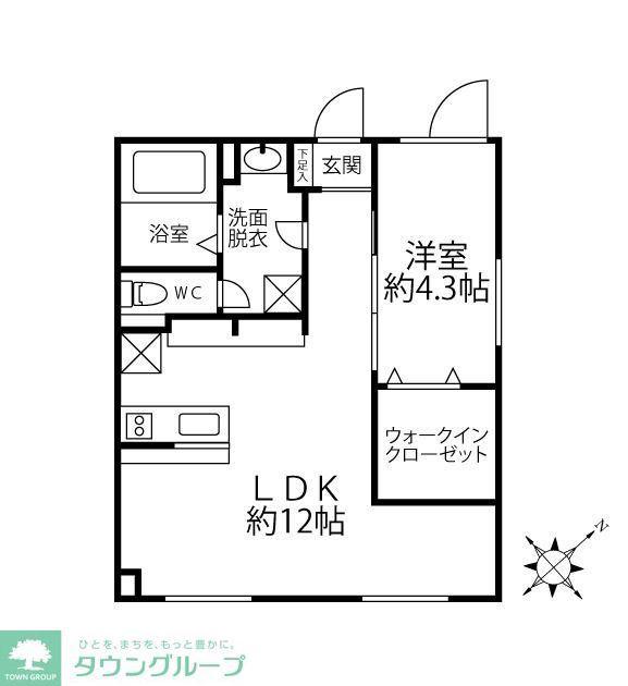クリオ ラモード学芸大学(1LDK/1階)の間取り写真