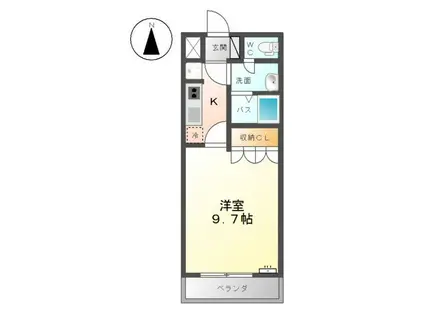 スプリームハピネス(1K/1階)の間取り写真