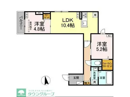 セレスティア東向島(2LDK/3階)の間取り写真
